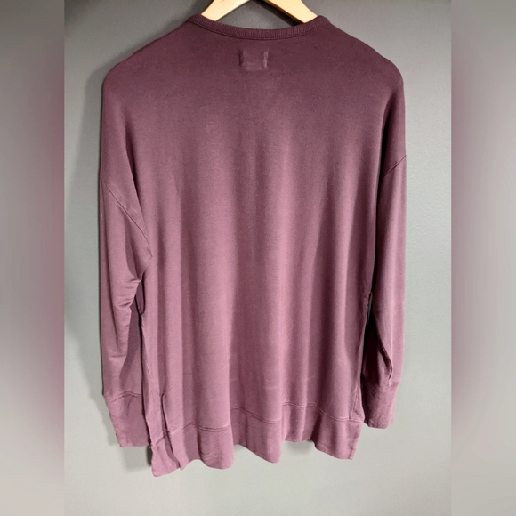 UpWest Unwind Tunic Sweatshirt in color "prune" - Picture 2 of 3